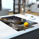 Glass Hob Cover / Chopping Board in Storm - 30cm Wide x 52cm High