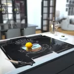 Glass Hob Cover / Chopping Board in Americana Coffee - 90cm Wide x 52cm High