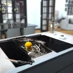 Glass Hob Cover / Chopping Board in Champagne Toast - 90cm Wide x 52cm High