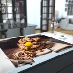 Glass Hob Cover / Chopping Board in Chocolate Chip Cookie - 90cm Wide x 52cm High