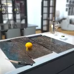 Glass Hob Cover / Chopping Board in Concrete - 90cm Wide x 52cm High