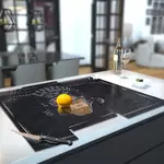 Glass Hob Cover / Chopping Board in Espresso Coffee - 90cm Wide x 52cm High