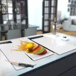 Glass Hob Cover / Chopping Board in Fruit Cocktail - 90cm Wide x 52cm High