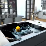 Glass Hob Cover / Chopping Board in Lake Splash - 90cm Wide x 52cm High