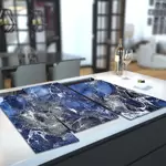 Glass Hob Cover / Chopping Board in Liquid Galaxy - 90cm Wide x 52cm High