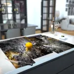 Glass Hob Cover / Chopping Board in Storm - 90cm Wide x 52cm High