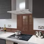 Chocolate Brown - Kitchen Glass Splashback - 40cm Wide x 70cm High