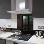 Black - Kitchen Glass Splashback - 40cm Wide x 70cm High