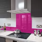 Fuchsia Pink - Kitchen Glass Splashback - 40cm Wide x 70cm High