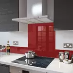 Deep Red - Kitchen Glass Splashback - 40cm Wide x 70cm High