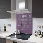 Lilac with Utensil Rail - Glass Splashback - 70cm Wide x 75cm High