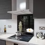 Water Lily - Kitchen Glass Splashback With Fixing Holes - 60cm Wide x 80cm High