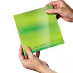 Lime Green Glass Splashback Sample 140mm x 140mm