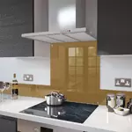 Beige - Kitchen Glass Splashback With Fixing Holes - 80cm Wide x 60cm High