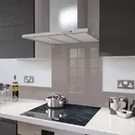 Cappuccino - Kitchen Glass Splashback With Fixing Holes - 60cm Wide x 80cm High