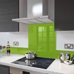 Lime Green - Kitchen Glass Splashback With Fixing Holes - 100cm Wide x 60cm High