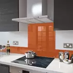 Orange - Kitchen Glass Splashback With Fixing Holes - 60cm Wide x 100cm High