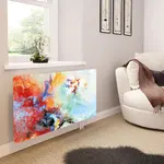 Glass Radiator Cover in Abstract Sky - Medium