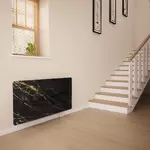 Glass Radiator Cover in Black Gold Veins - Medium