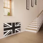 Glass Radiator Cover in Black N White Union Jack - Medium