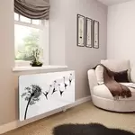 Glass Radiator Cover in Dandelion Ballerinas On White - Medium