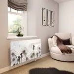 Glass Radiator Cover in Dandelion Clocks - Medium