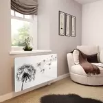 Glass Radiator Cover in Dandelion On White - Small