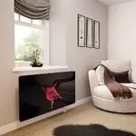 Glass Radiator Cover in Paint Drip Rose - Medium