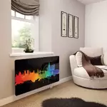 Glass Radiator Cover in London Fusion on Black - Medium