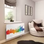 Glass Radiator Cover in London Fusion on White - Large