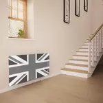 Glass Radiator Cover in Grey Union Jack - Medium