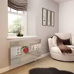 Glass Radiator Cover in Home and Red Heart - Medium