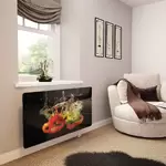Glass Radiator Cover in Peppers In Water - Medium