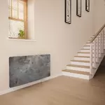 Glass Radiator Cover in Polished Concrete - Medium
