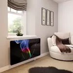 Glass Radiator Cover in Rainbow Smoke - Medium