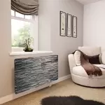 Glass Radiator Cover in Slate Wall - Medium