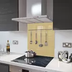 Sandstone with Utensil Rail - Glass Splashback - 100cm Wide x 75cm High
