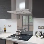 Smoked Mirror - Kitchen Glass Splashback With Fixing Holes - 100cm Wide x 65cm High