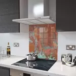 Aged Copper - Kitchen Glass Splashback - 90cm Wide x 40cm High