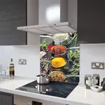 Asian Spices - Kitchen Glass Splashback - 90cm Wide x 40cm High