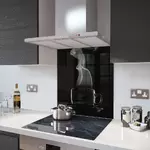 Black Coffee Cup - Kitchen Glass Splashback - 100cm Wide x 50cm High