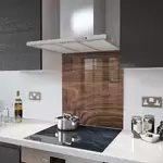 Black Walnut - Kitchen Glass Splashback - 90cm Wide x 40cm High
