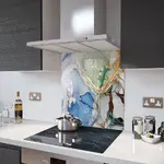 Blue Green - Kitchen Glass Splashback - 100cm Wide x 65cm High