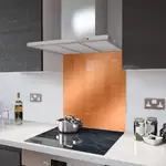 Brushed Copper - Kitchen Glass Splashback - 90cm Wide x 40cm High