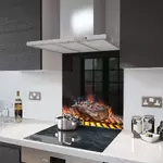 Char-grilled Steak - Kitchen Glass Splashback - 30cm Wide x 40cm High