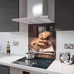Chocolate Chip Cookie - Kitchen Glass Splashback - 90cm Wide x 40cm High
