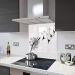 Dandelion Ballerinas On White - Kitchen Glass Splashback - 90cm Wide x 40cm High