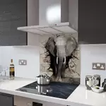 Elephant - Kitchen Glass Splashback - 90cm Wide x 40cm High
