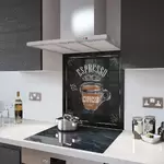Espresso Coffee - Kitchen Glass Splashback - 100cm Wide x 50cm High