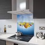 Fresh Fruit In Water - Kitchen Glass Splashback - 100cm Wide x 50cm High